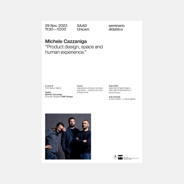 seminario didattico — Michele Cazzaniga “Product design, space and human experience.”